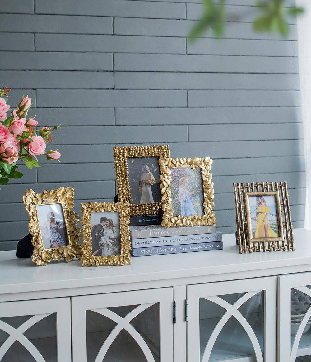 Thin Stacked Leaf Gold Frame - 4x6" Home Decor A&B Home Group Inc.