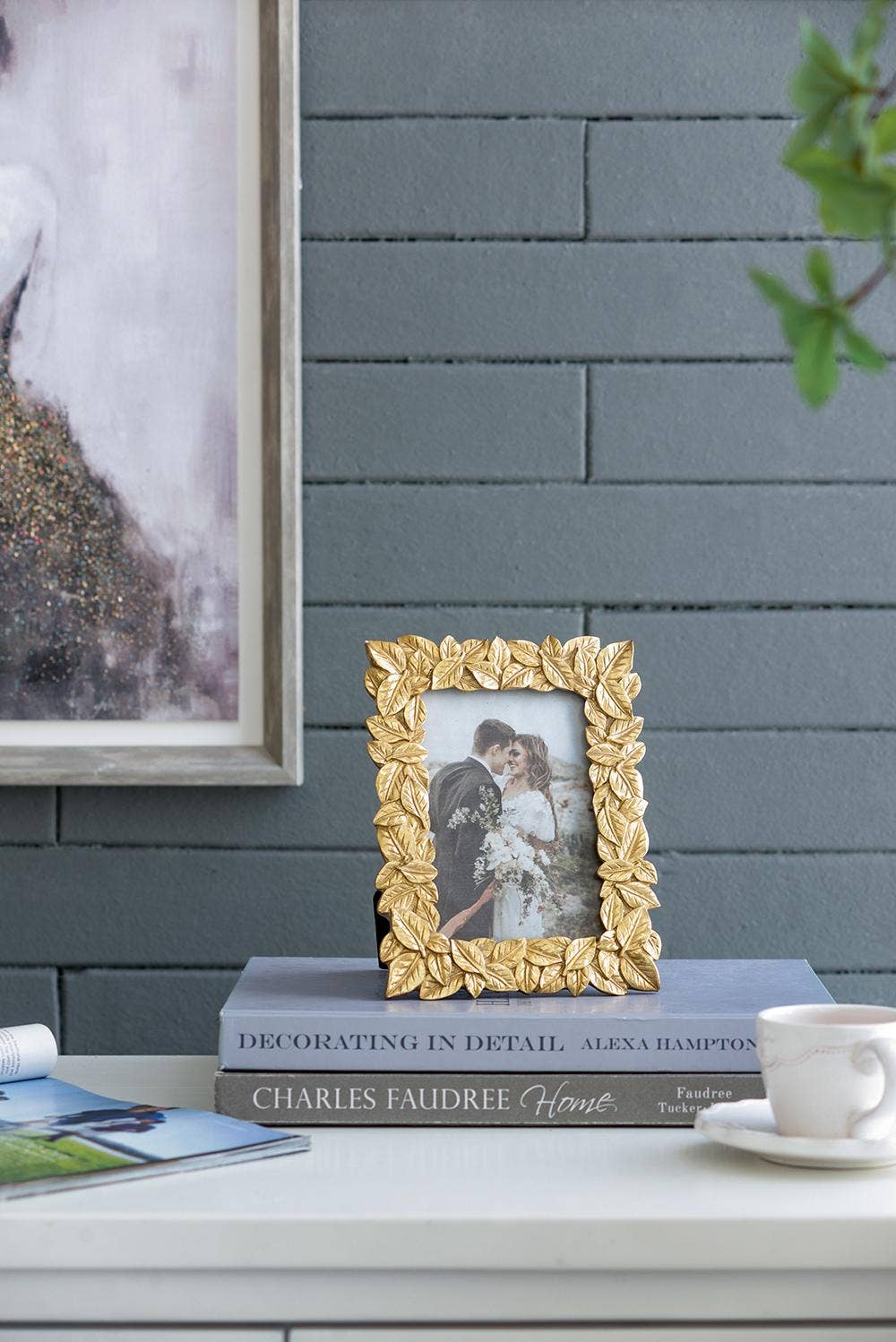 Thin Stacked Leaf Gold Frame - 4x6" Home Decor A&B Home Group Inc.
