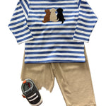 Three Labs Tshirt - Dk. Chambray/White Stripe Boys Tees Luigi