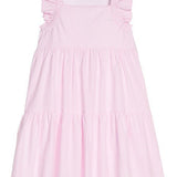 Tiered Katie Dress - Lt. Pink Seersucker Gingham Girls Occasion Dresses Little English
