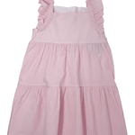 Tiered Katie Dress - Lt. Pink Seersucker Gingham Girls Occasion Dresses Little English