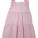 Tiered Katie Dress - Lt. Pink Seersucker Gingham Girls Occasion Dresses Little English