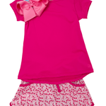 Tiffany Skort - Pink Petals/Totally Turquoise Girls Skirts + Bloomers Set Athleisure