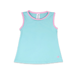Tori Tank - Totally Turquoise/Flamingo Pink Girls Tops + Tees Set Athleisure