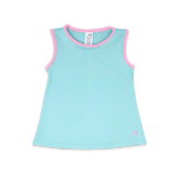 Tori Tank - Totally Turquoise/Flamingo Pink Girls Tops + Tees Set Athleisure