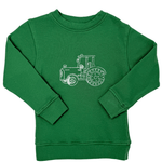 Tractor Sweatshirt - Green Boys Sweaters + Sweatshirts Mustard & Ketchup