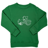 Tractor Sweatshirt - Green Boys Sweaters + Sweatshirts Mustard & Ketchup