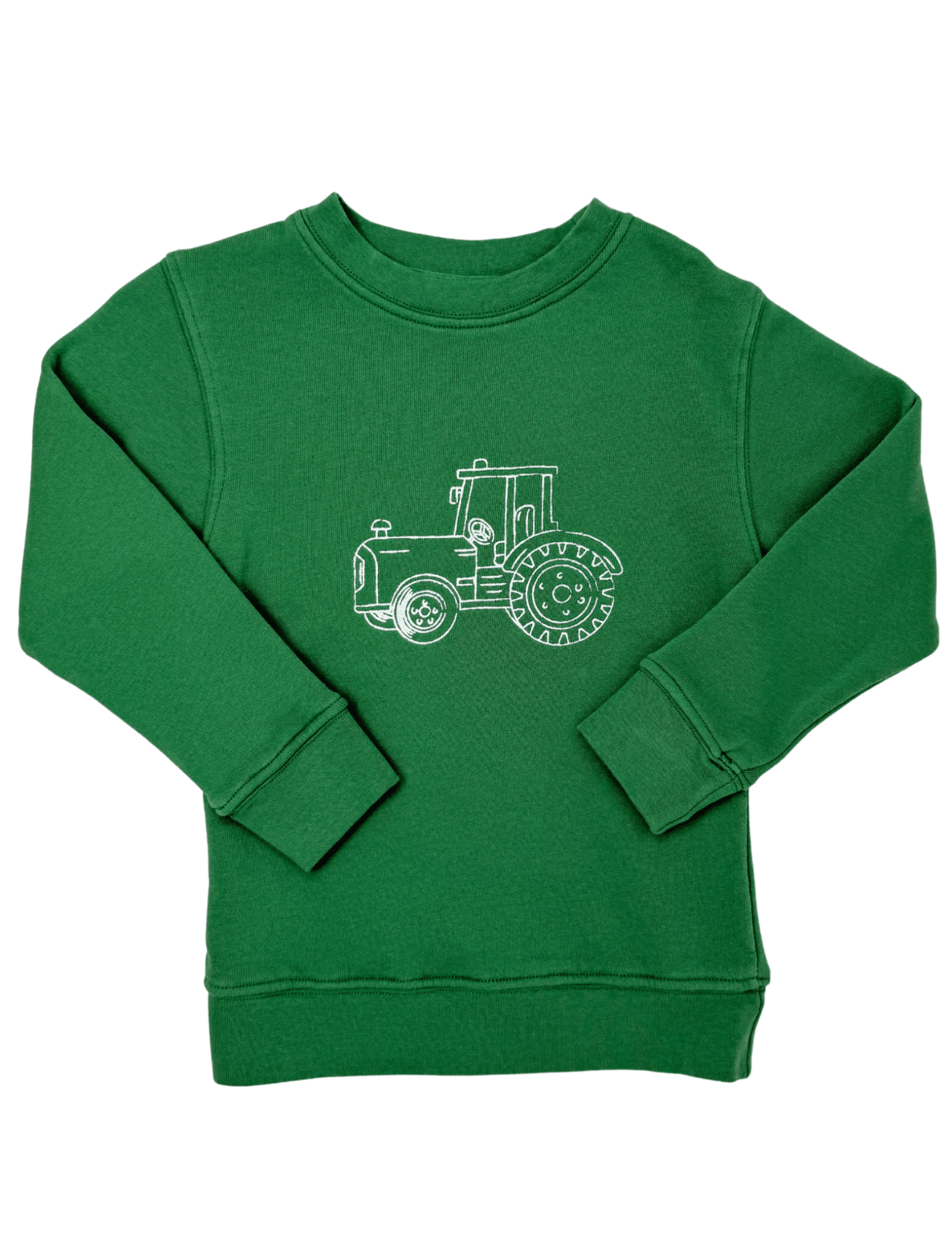 Tractor Sweatshirt - Green Boys Sweaters + Sweatshirts Mustard & Ketchup
