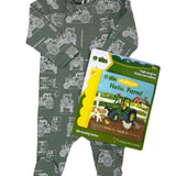 Tractors Cotton-Modal Zipper Footie Baby Sleepwear Coccoli
