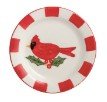 Traditional Red & Green Christmas Tidbit Plates Seasonal Mudpie Cardinal