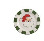 Traditional Red & Green Christmas Tidbit Plates Seasonal Mudpie Santa