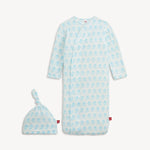 Trunkettes Blue Modal Gown & Hat Set Baby Sleepwear Magnetic Me