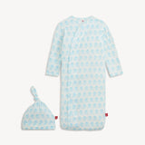 Trunkettes Blue Modal Gown & Hat Set Baby Sleepwear Magnetic Me