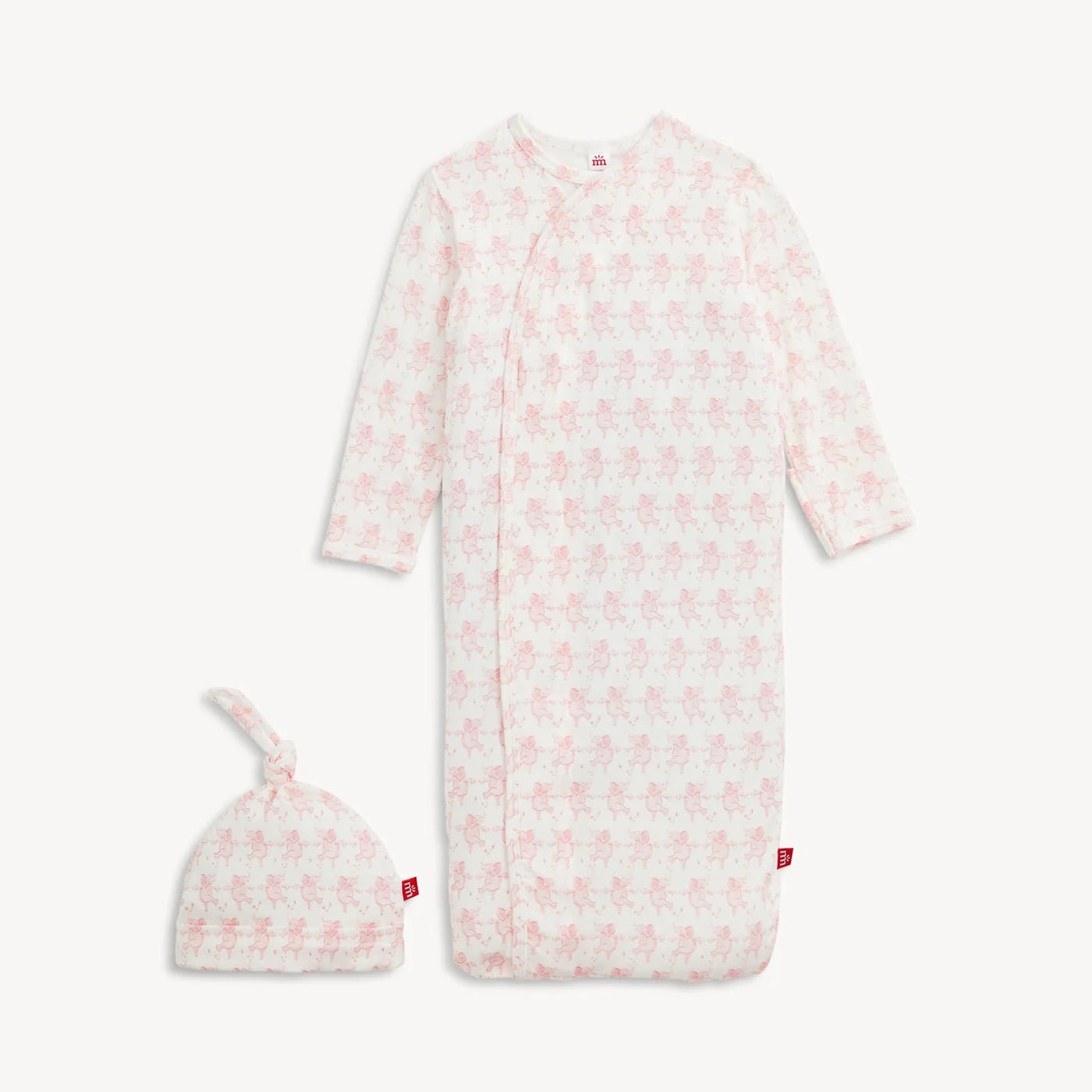 Trunkettes Pink Modal Gown & Hat Set Baby Sleepwear Magnetic Me