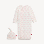 Trunkettes Pink Modal Gown & Hat Set Baby Sleepwear Magnetic Me