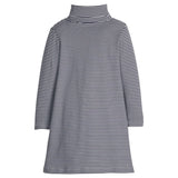 Turtleneck Dress - Navy Stripe Girls Play Dresses Little English