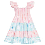 Twirl Dress - Watercolor Multi Stripe Girls Play Dresses Bisby