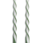 Twist & Glow Green Ribbon Tapers Candles Two's Company