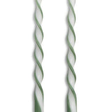 Twist & Glow Green Ribbon Tapers Candles Two's Company