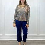 V-Neck Knit Top w/ Side Slits - Turmeric Tops Tribal