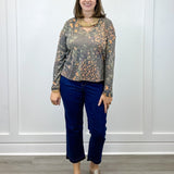 V-Neck Knit Top w/ Side Slits - Turmeric Tops Tribal