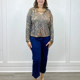 V-Neck Knit Top w/ Side Slits - Turmeric Tops Tribal