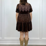 Velvet & Lace Dress - Chocolate Brown Short Dresses FATE