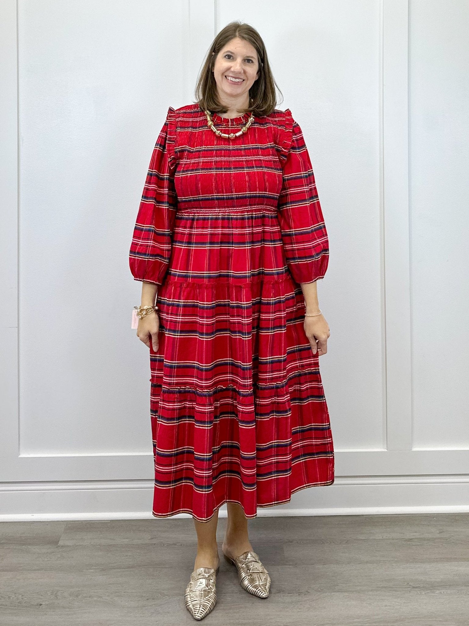Walton Plaid Midi Dress - Sugar Babies Children's Boutique/Meg's Shoppe
