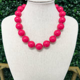 Watermelon Sugar Beaded Necklace - Hot Pink Necklaces Hart Designs