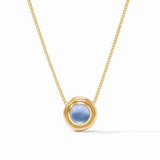 Wave Stone Delicate Necklace - Iridescent Chalcedony Blue Necklaces Julie Vos