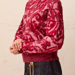 Wear 2 Ways Jacquard Sweater Cardigan - Pink Frost Sweaters Tribal