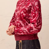 Wear 2 Ways Jacquard Sweater Cardigan - Pink Frost Sweaters Tribal