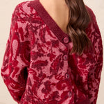 Wear 2 Ways Jacquard Sweater Cardigan - Pink Frost Sweaters Tribal