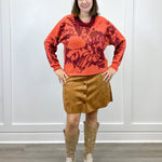 Wear 2 Ways Jacquard Sweater - Coral Blaze - Sugar Babies Children's Boutique/Meg's Shoppe