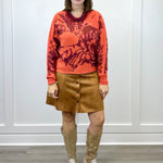 Wear 2 Ways Jacquard Sweater - Coral Blaze - Sugar Babies Children's Boutique/Meg's Shoppe