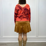 Wear 2 Ways Jacquard Sweater - Coral Blaze - Sugar Babies Children's Boutique/Meg's Shoppe