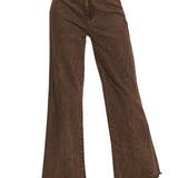 Weekend Wide Crop Pants - Espresso Jeans Zenana