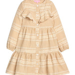 Western Dress - Geneva Gingham Khaki Girls Occasion Dresses Bisby