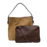 Wheat Hobo Coffee Handle Rich Faux Suede Handbag Purses + Totes Joy Susan