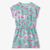 Whimsical Flamingos Cinched Waist Relaxed Dress Girls Play Dresses Hatley
