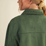 Whipstitch Suede Jacket - Hunter Green Outerwear &MERCI