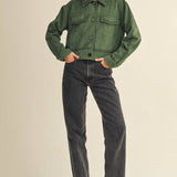 Whipstitch Suede Jacket - Hunter Green Outerwear &MERCI