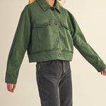 Whipstitch Suede Jacket - Hunter Green Outerwear &MERCI