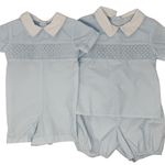 Whispers on the Porch Leo Overall Boys Bubbles + Rompers Charming Little One