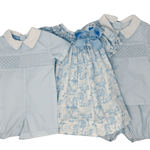 Whispers on the Porch Leo Overall Boys Bubbles + Rompers Charming Little One