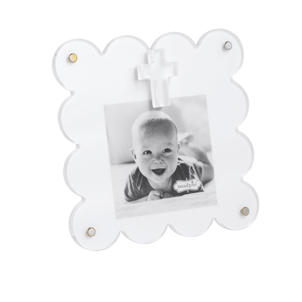 White Acrylic Cross Frame Home Decor Mudpie