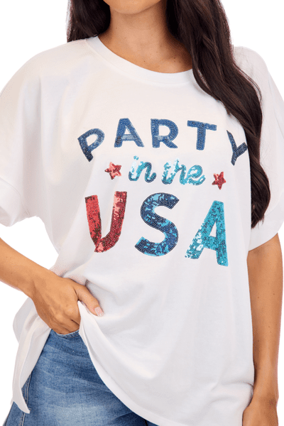 White Americana Sparkle Top Tops Mudpie