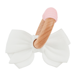 White Bow Teething Ring Baby Accessories Mudpie