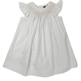 White & Ecru Smocked Geo A/S Dress Girls Occasion Dresses Banana Split