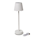 White LED Cordless Table Lamp with Scalloped Edge Shade Home Decor Two's Company